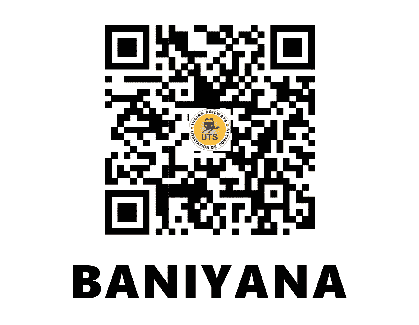 UTS QR Code for BANIYANA - BIYA - NW (RAJASTHAN)