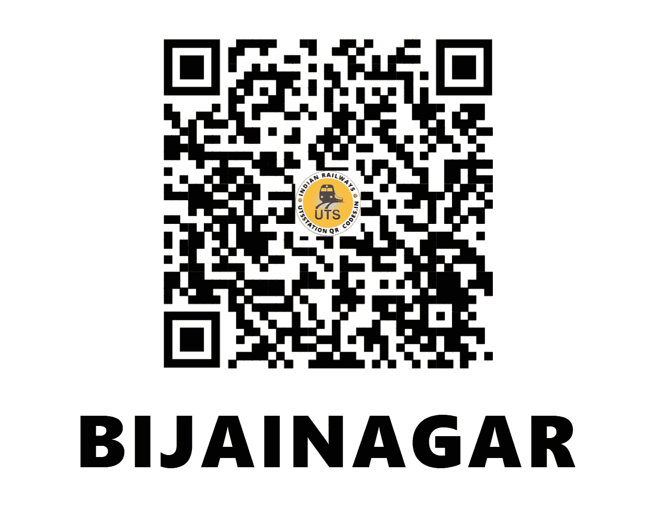 UTS QR Code for BIJAINAGAR - BJNR - NW (RAJASTHAN)