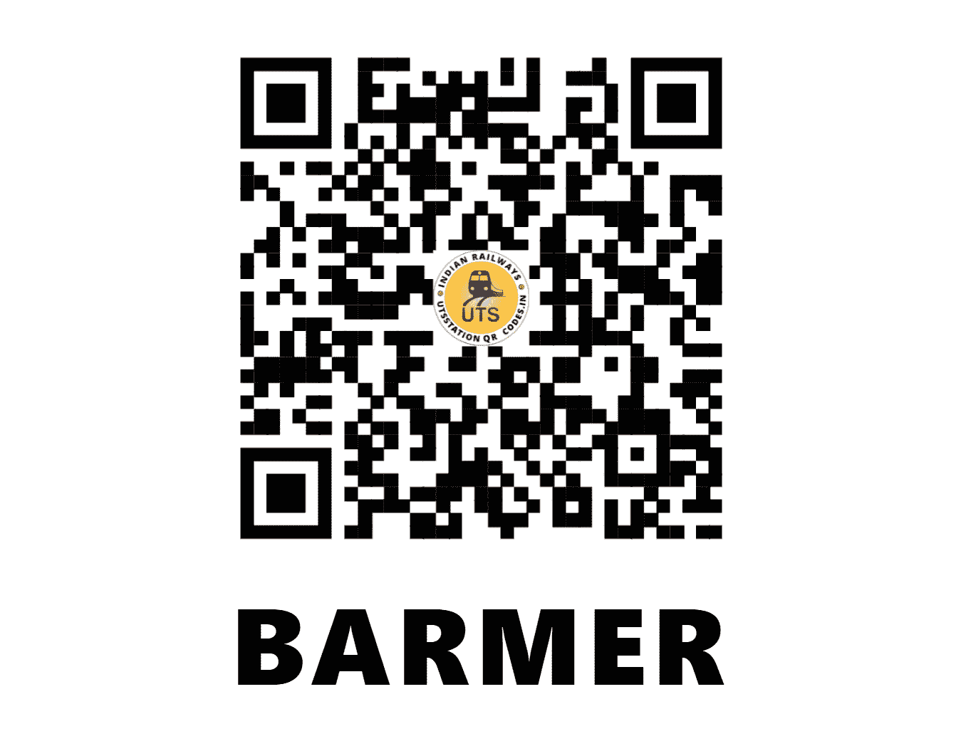 UTS QR Code for BARMER - BME - NW (RAJASTHAN)