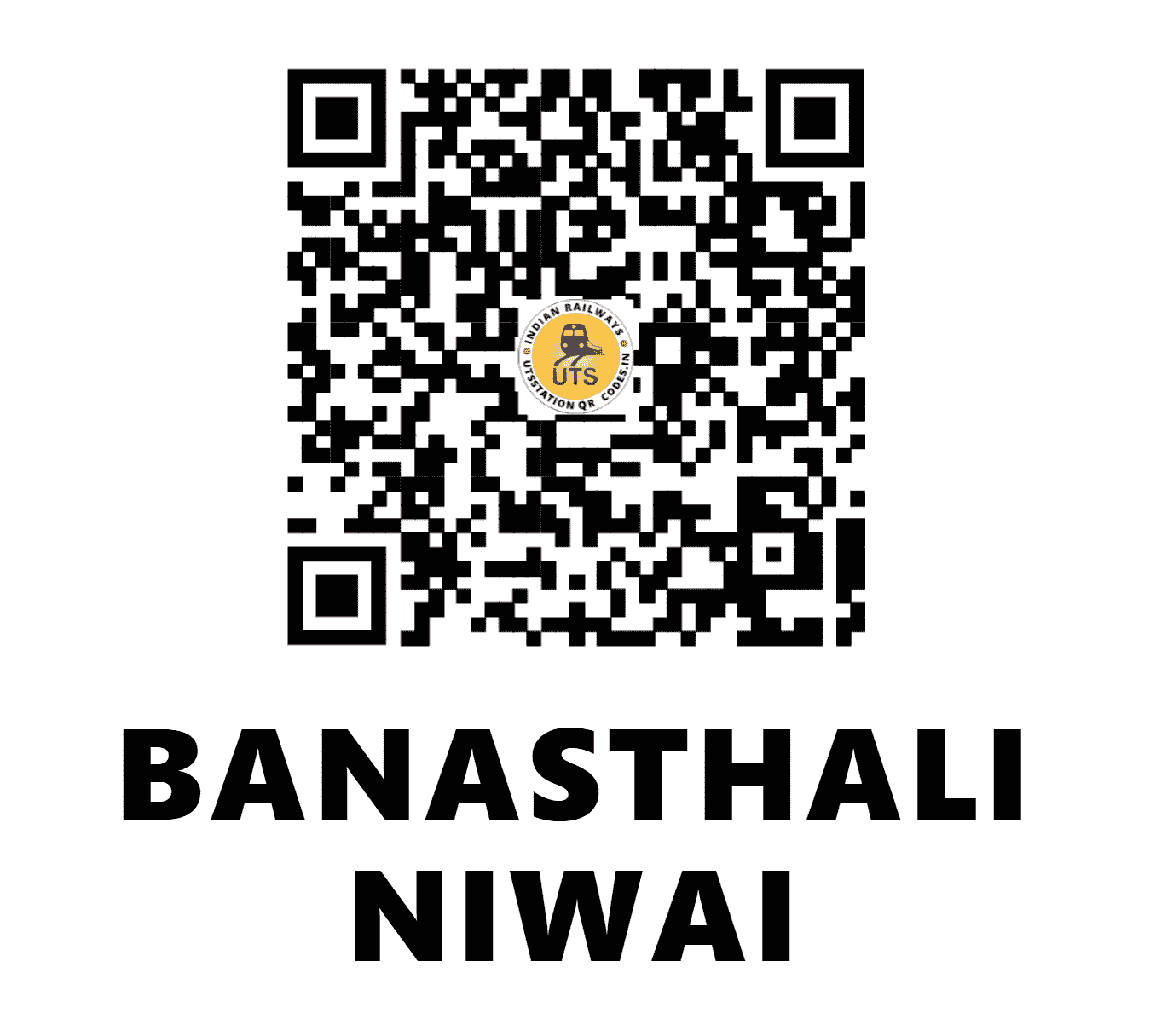 UTS QR Code for BANASTHALI NIWAI - BNLW - NW (RAJASTHAN)