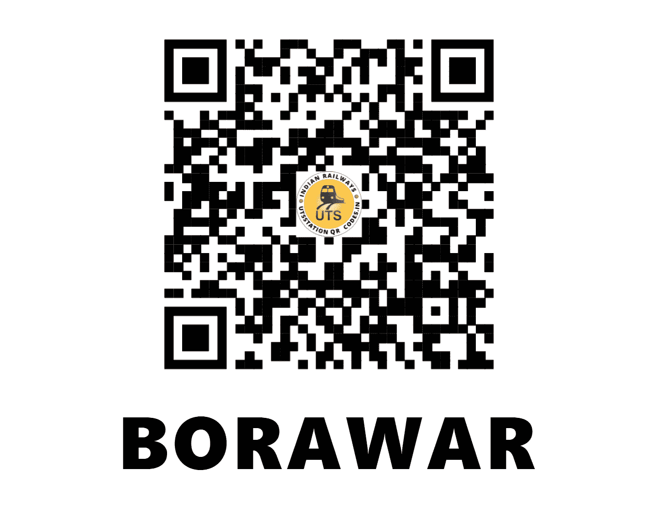 UTS QR Code for BORAWAR - BOW - NW (RAJASTHAN)