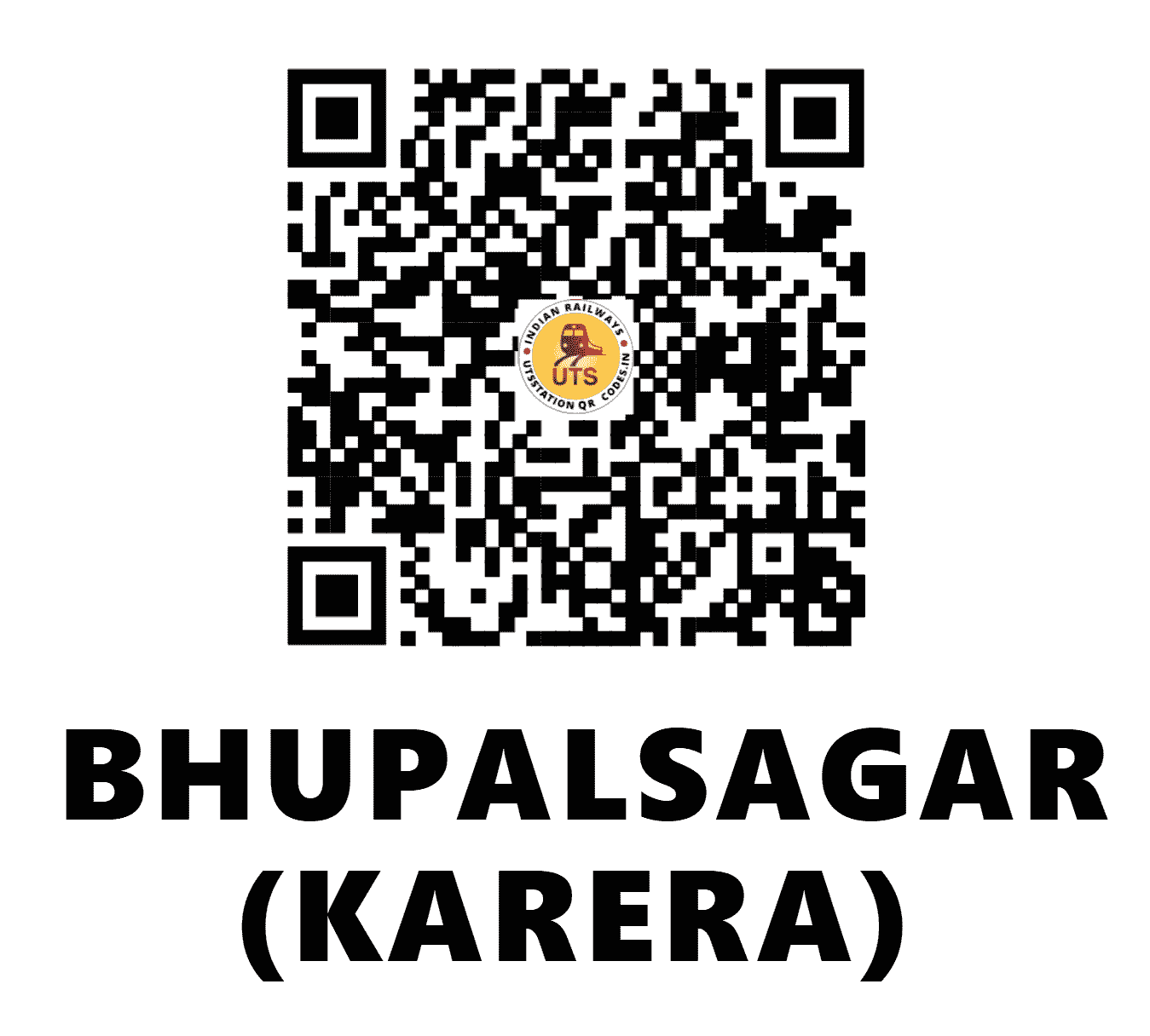 UTS QR Code for BHUPALSAGAR (KARERA) - BSJ - NW (RAJASTHAN)