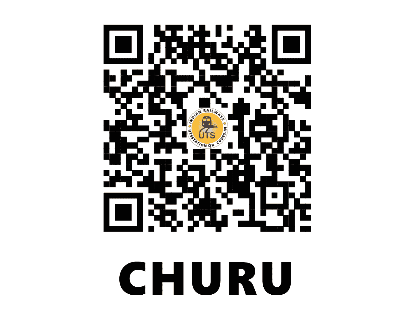 UTS QR Code for CHURU - CUR - NW (RAJASTHAN)