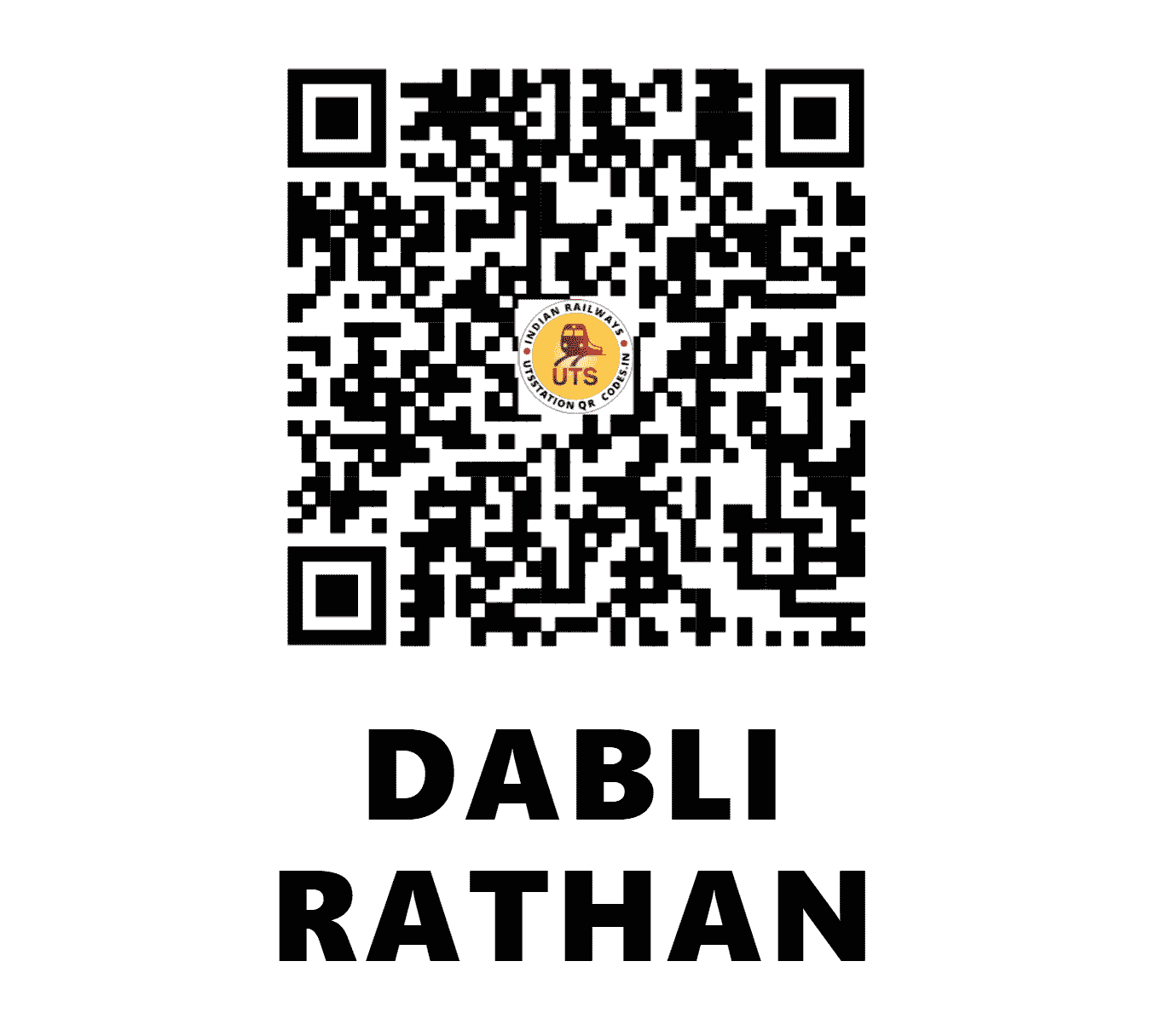 UTS QR Code for DABLI RATHAN - DBI - NW (RAJASTHAN)