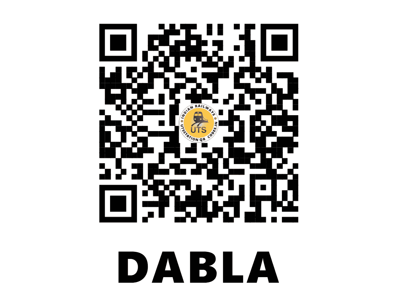 UTS QR Code for DABLA - DBLA - NW (RAJASTHAN)