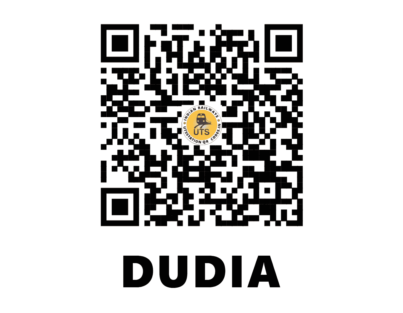 UTS QR Code for DUDIA - DUK - NW (RAJASTHAN)