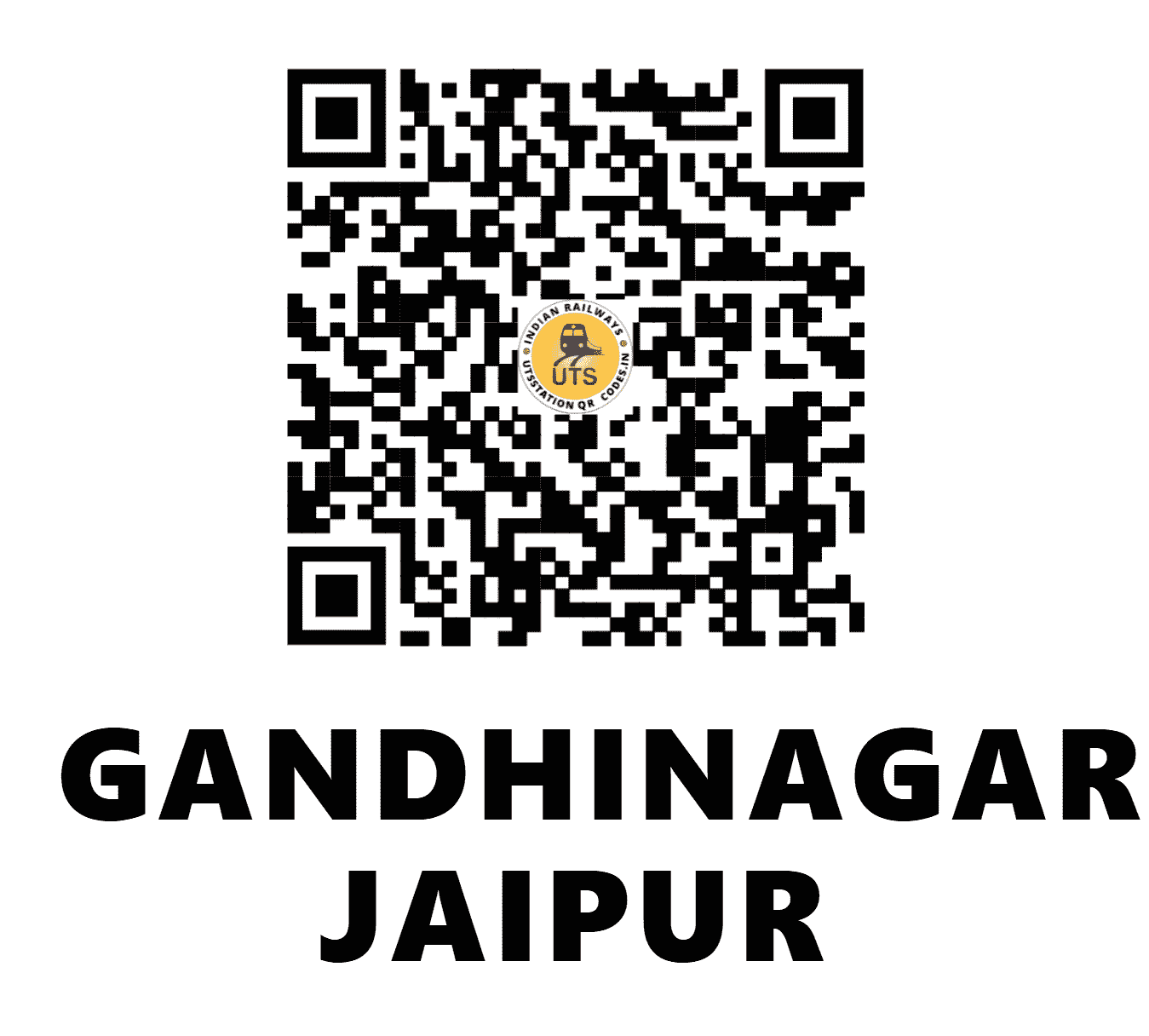 UTS QR Code for GANDHINAGAR JAIPUR - GADJ - NW (RAJASTHAN)
