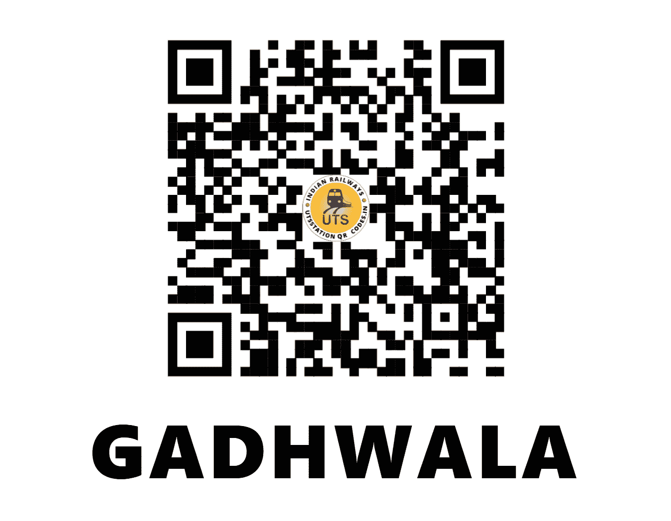UTS QR Code for GADHWALA - GDW - NW (RAJASTHAN)