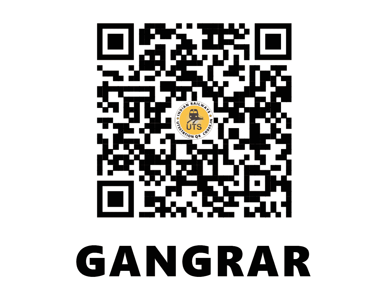 UTS QR Code for GANGRAR - GGR - NW (RAJASTHAN)