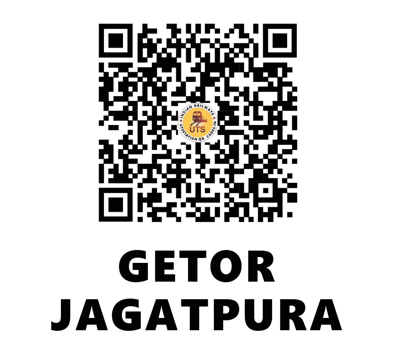 UTS QR Code for GETOR JAGATPURA - GTJT - NW (RAJASTHAN)