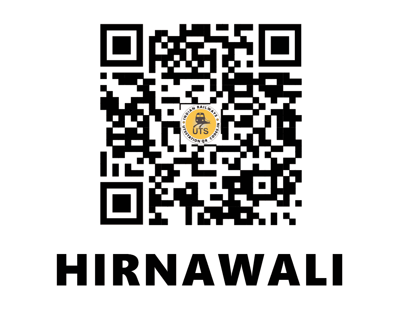 UTS QR Code for HIRNAWALI - HLW - NW (RAJASTHAN)