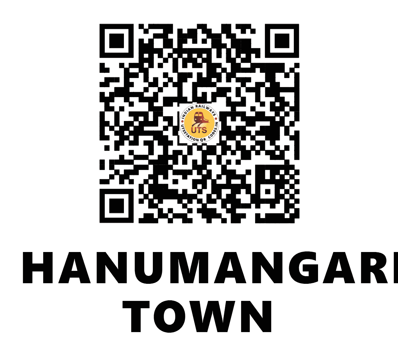 UTS QR Code for HANUMANGARH TOWN - HMO - NW (RAJASTHAN)