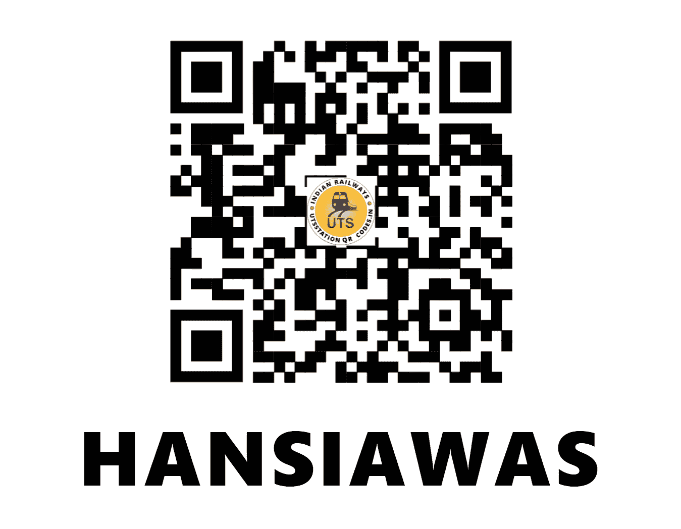 UTS QR Code for HANSIAWAS - HSWS - NW (RAJASTHAN)