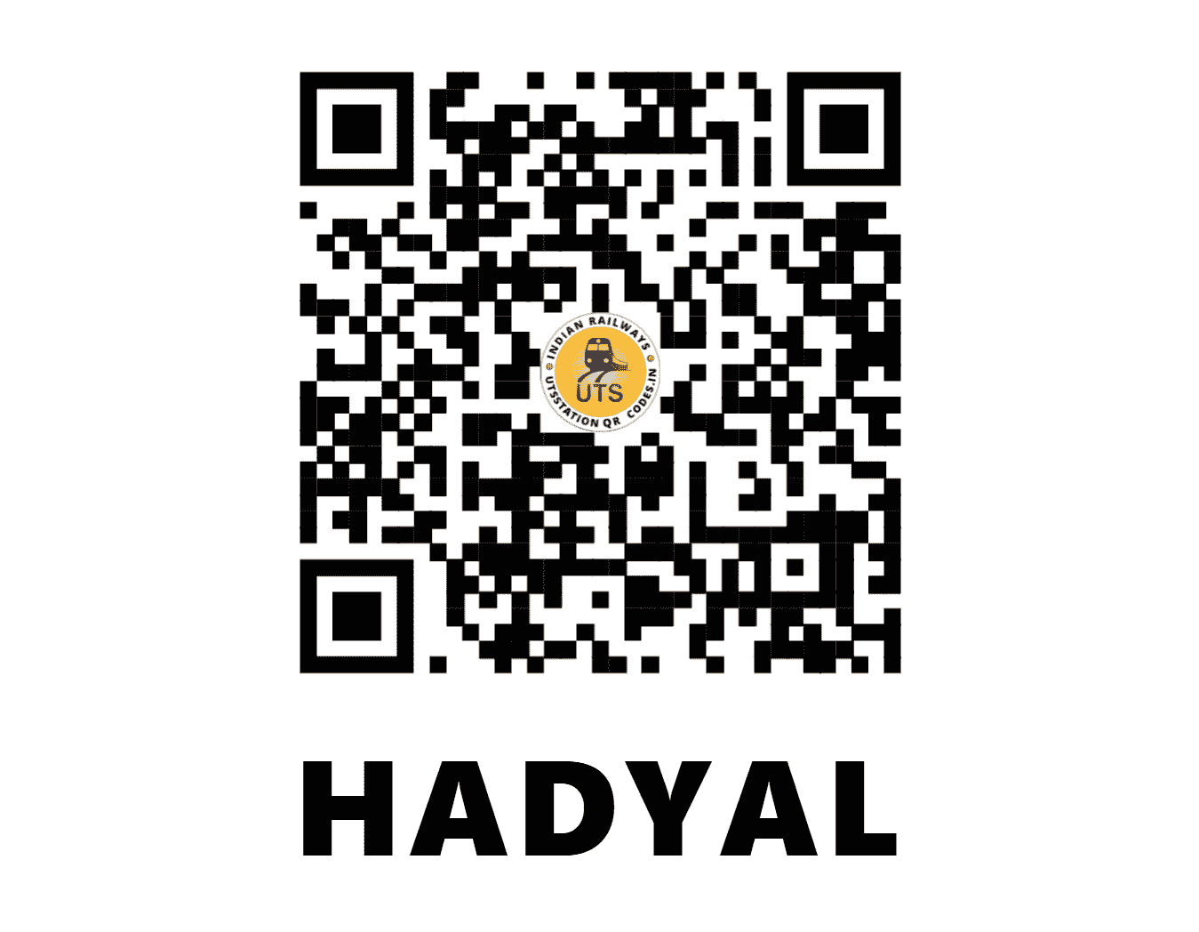 UTS QR Code for HADYAL - HYL - NW (RAJASTHAN)