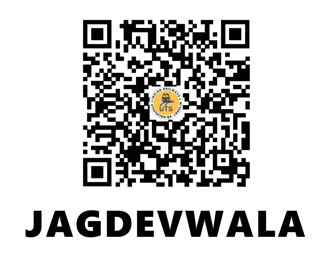 UTS QR Code for JAGDEVWALA - JDL - NW (RAJASTHAN)
