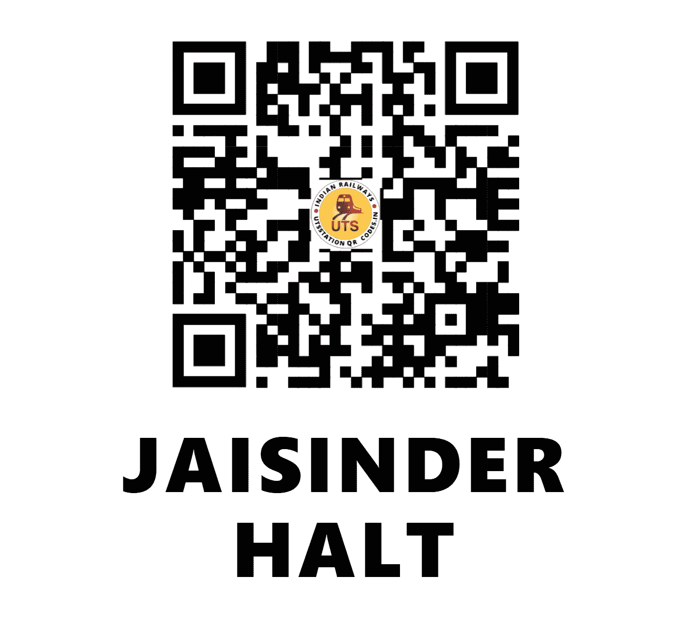 UTS QR Code for JAISINDER HALT - JSD - NW (RAJASTHAN)