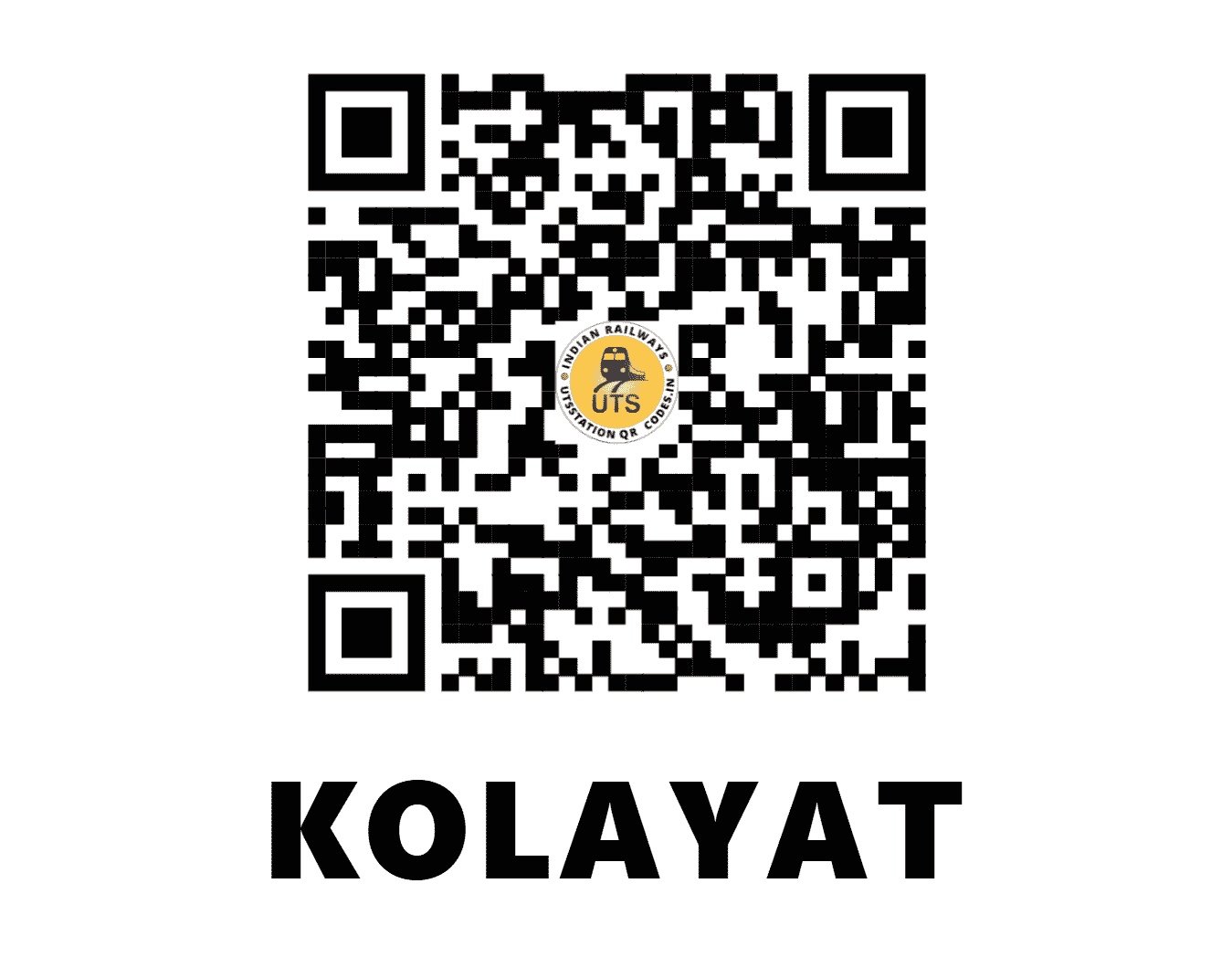UTS QR Code for KOLAYAT - KLYT - NW (RAJASTHAN)