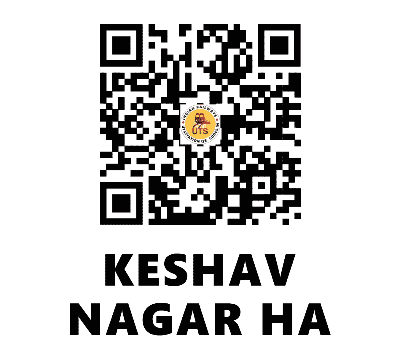 UTS QR Code for KESHAV NAGAR HA - KSVR - NW (RAJASTHAN)