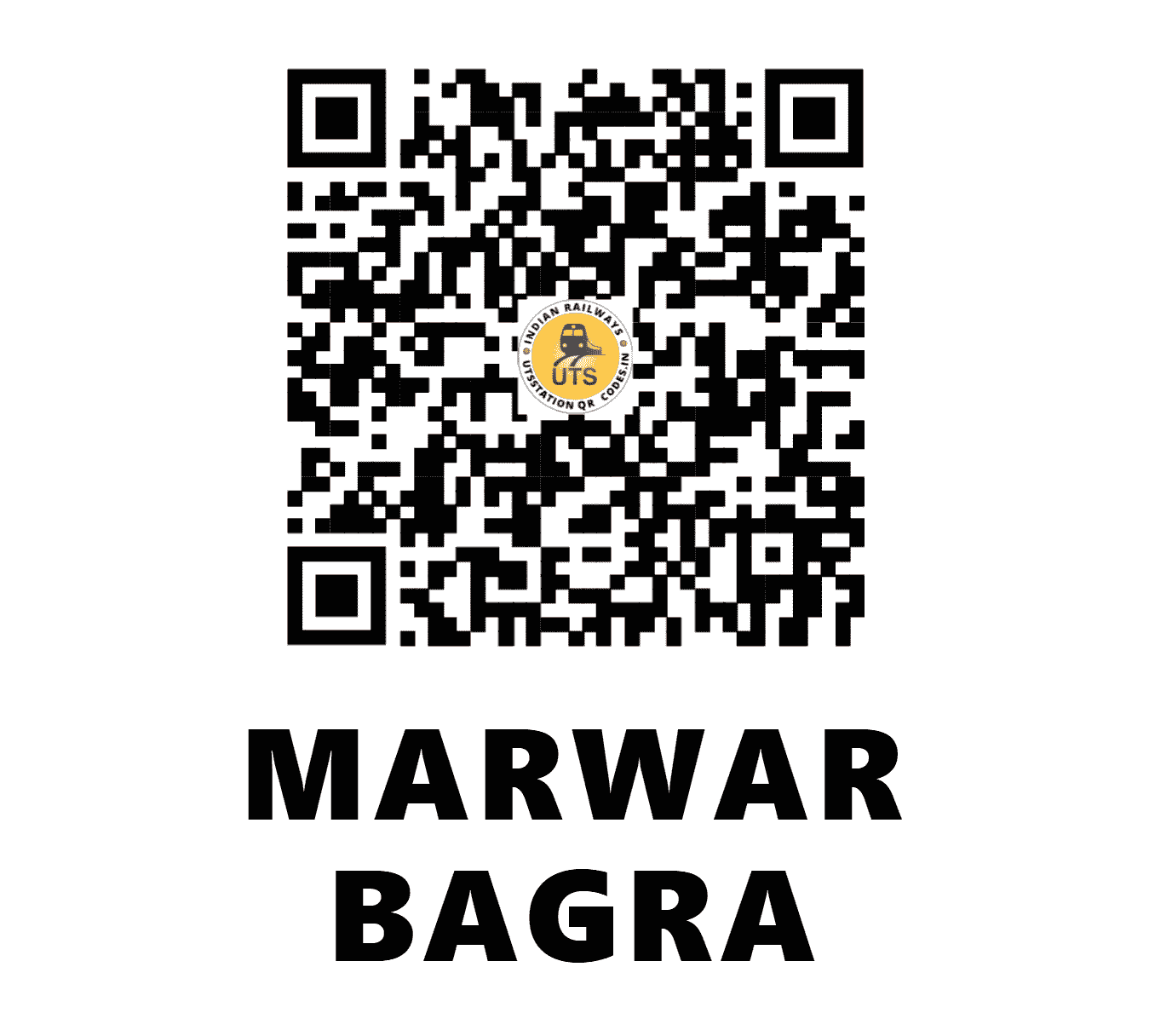 UTS QR Code for MARWAR BAGRA - MBGA - NW (RAJASTHAN)