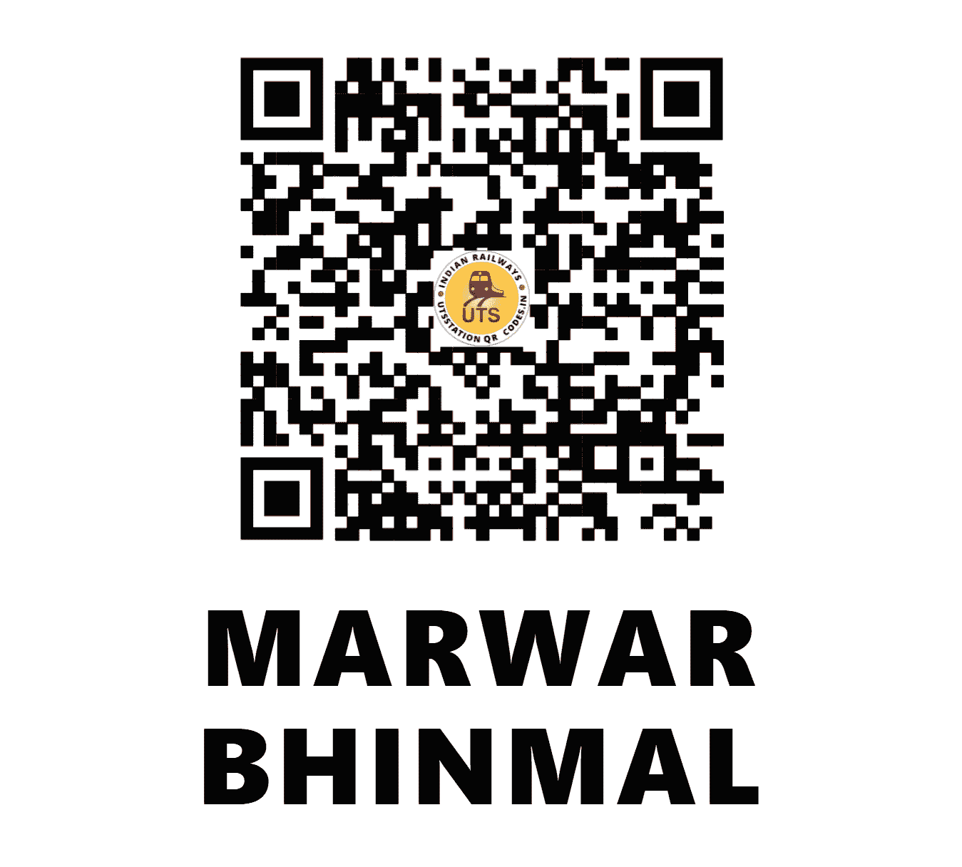 UTS QR Code for MARWAR BHINMAL - MBNL - NW (RAJASTHAN)