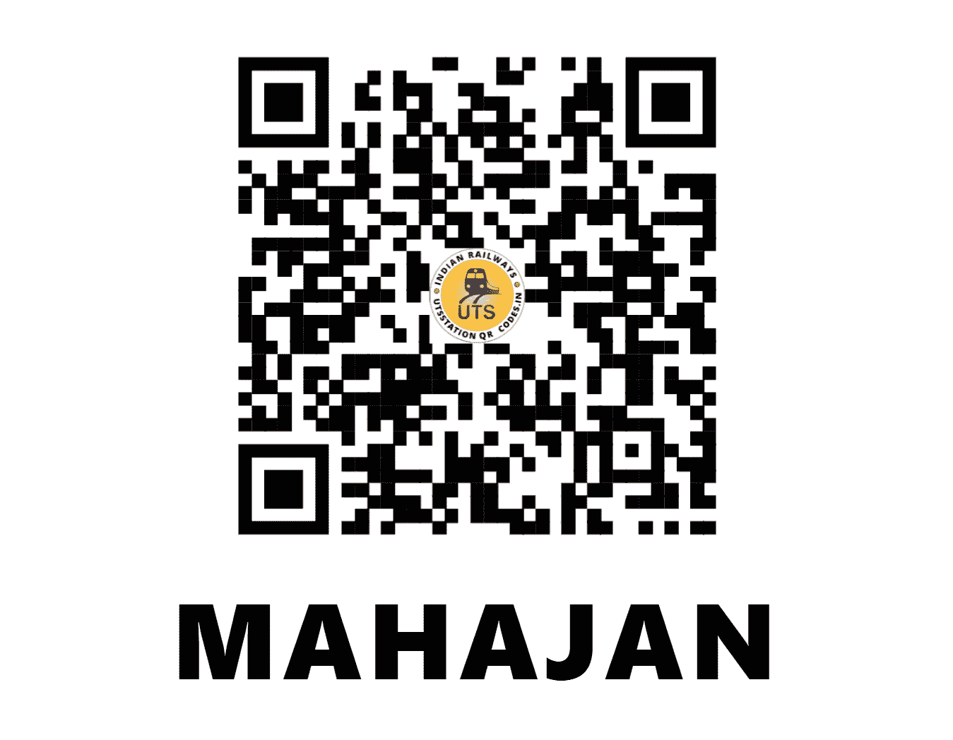 UTS QR Code for MAHAJAN - MHJ - NW (RAJASTHAN)