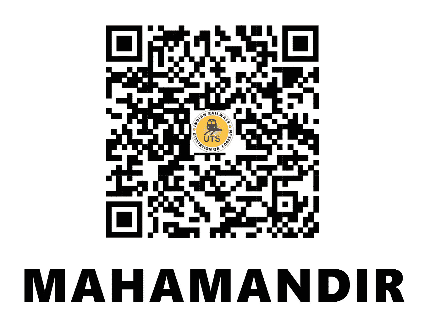 UTS QR Code for MAHAMANDIR - MMC - NW (RAJASTHAN)