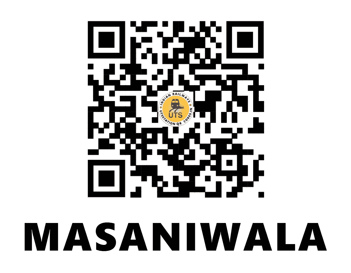 UTS QR Code for MASANIWALA - MSWA - NW (RAJASTHAN)