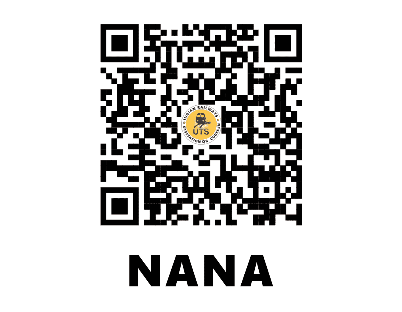 UTS QR Code for NANA - NANA - NW (RAJASTHAN)