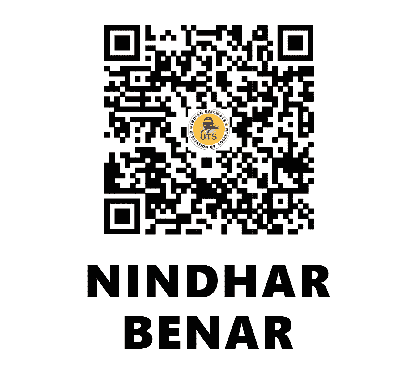 UTS QR Code for NINDHAR BENAR - NDH - NW (RAJASTHAN)