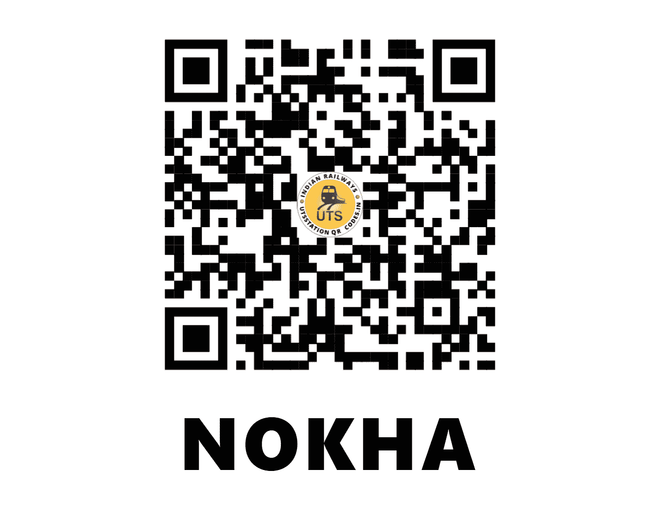 UTS QR Code for NOKHA - NOK - NW (RAJASTHAN)