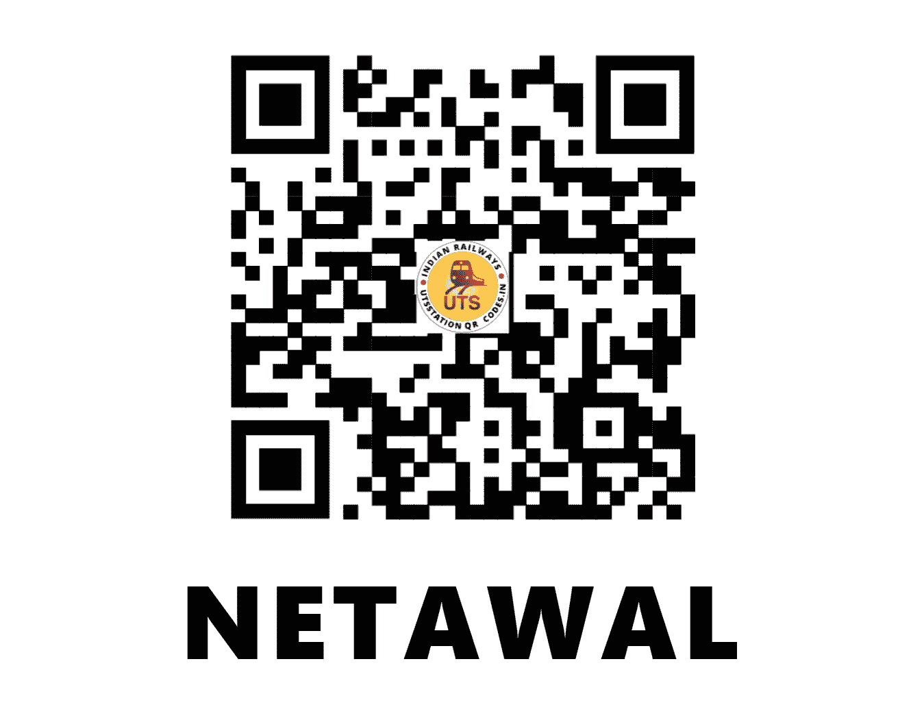 UTS QR Code for NETAWAL - NTWL - NW (RAJASTHAN)