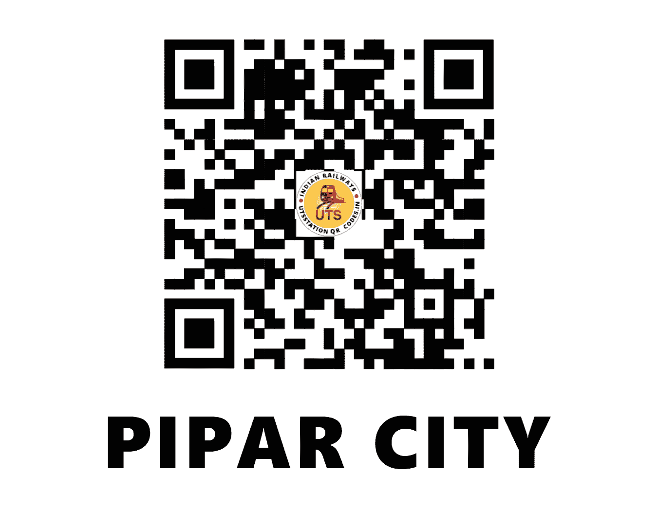 UTS QR Code for PIPAR CITY - PCY - NW (RAJASTHAN)