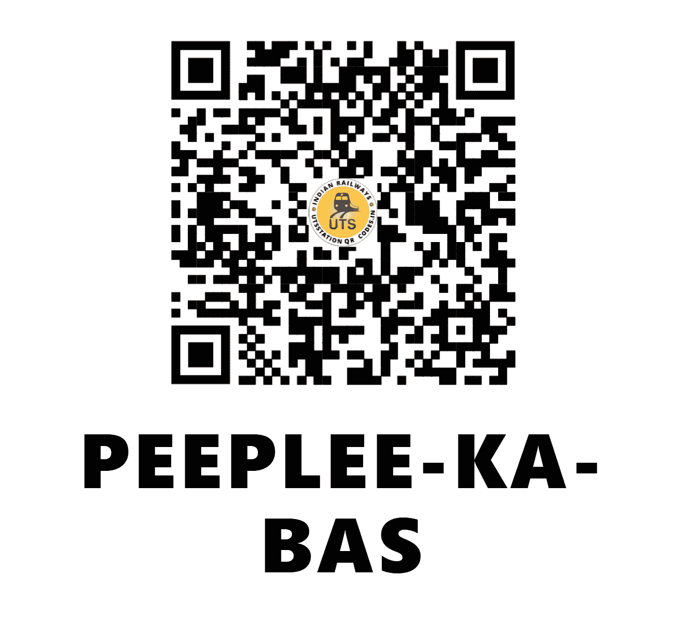 UTS QR Code for PEEPLEE-KA-BAS - PKBS - NW (RAJASTHAN)