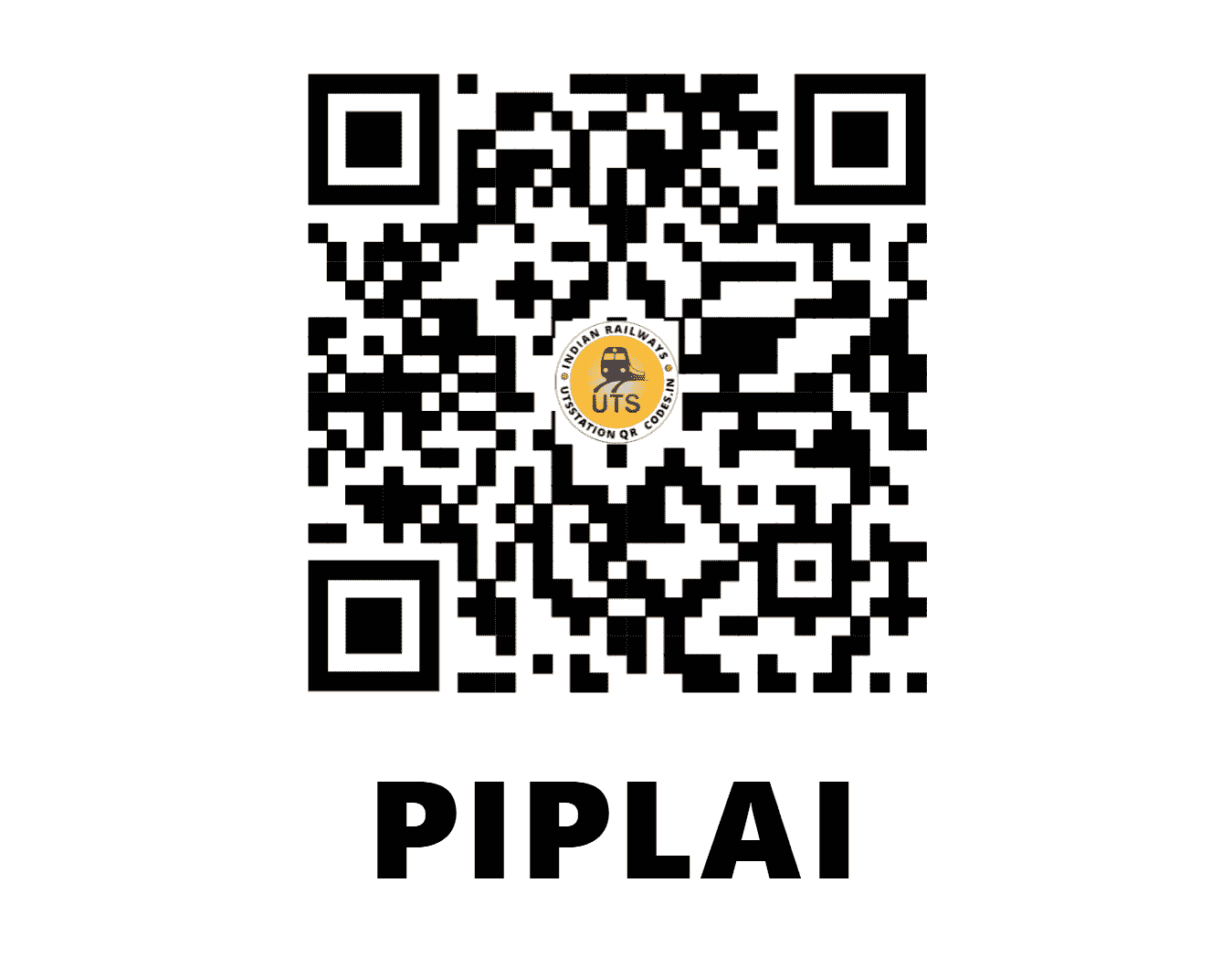 UTS QR Code for PIPLAI - PPLA - NW (RAJASTHAN)