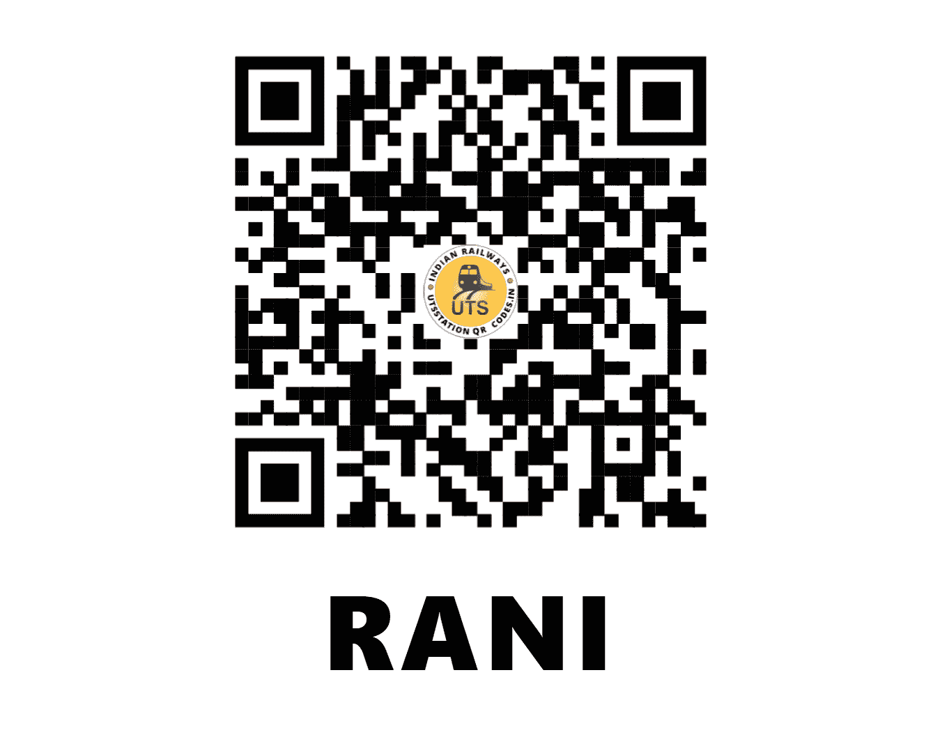 UTS QR Code for RANI - RANI - NW (RAJASTHAN)