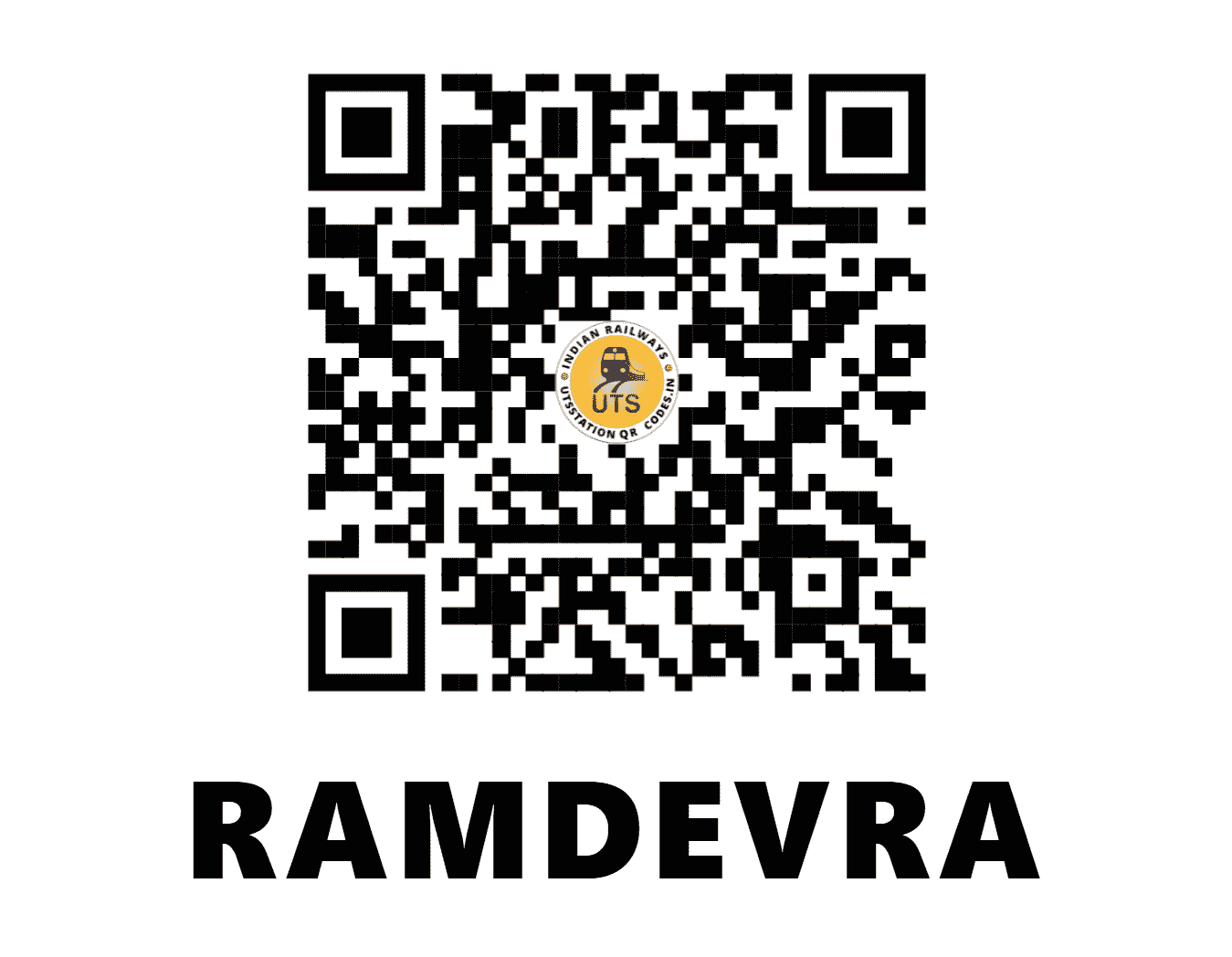 UTS QR Code for RAMDEVRA - RDRA - NW (RAJASTHAN)