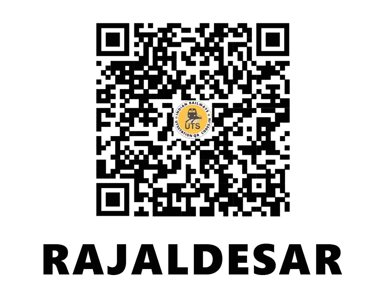 UTS QR Code for RAJALDESAR - RJR - NW (RAJASTHAN)