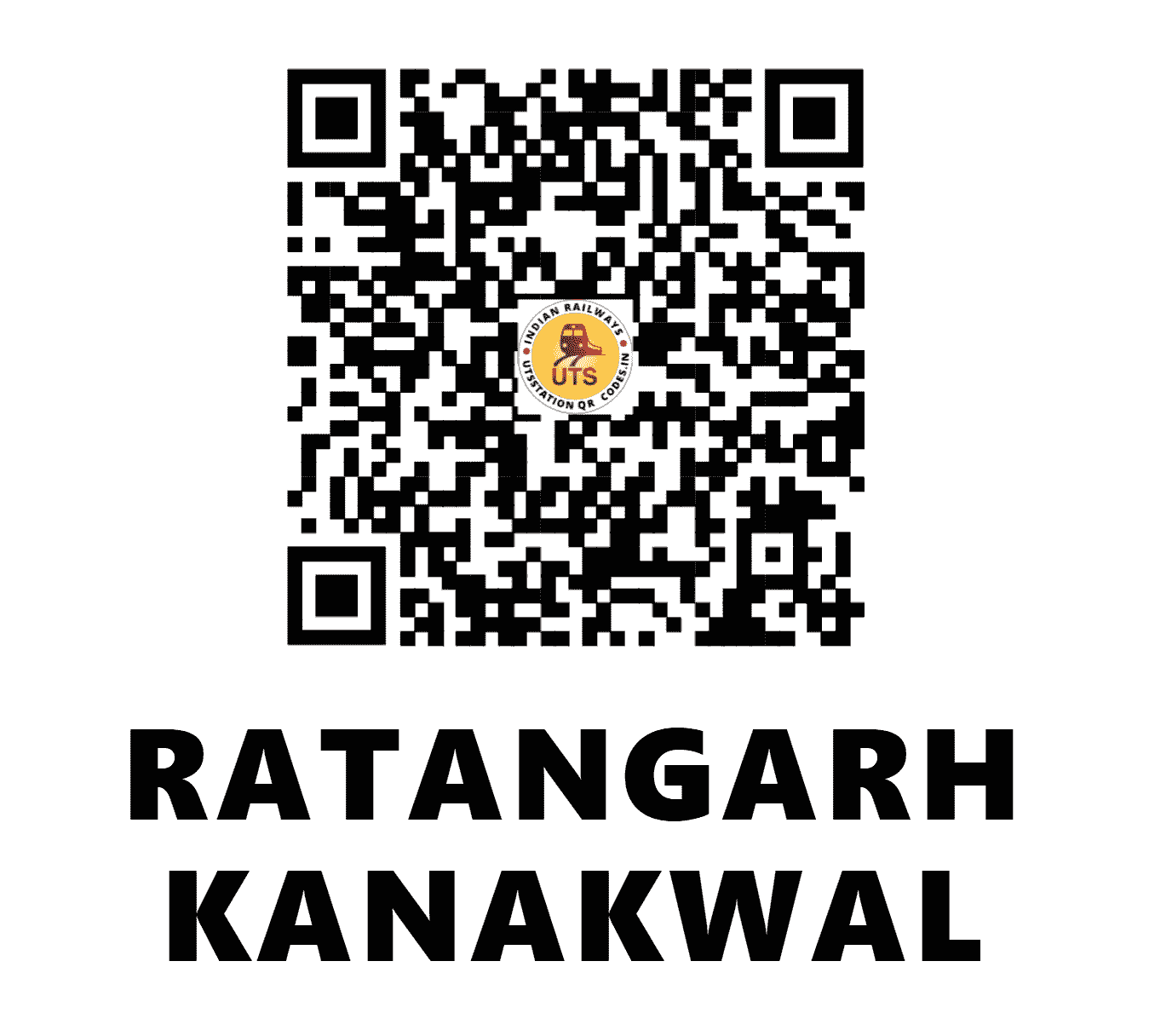 UTS QR Code for RATANGARH KANAKWAL - RKK - NW (RAJASTHAN)