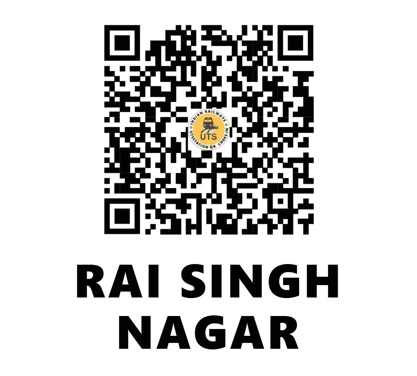 UTS QR Code for RAI SINGH NAGAR - RSNR - NW (RAJASTHAN)