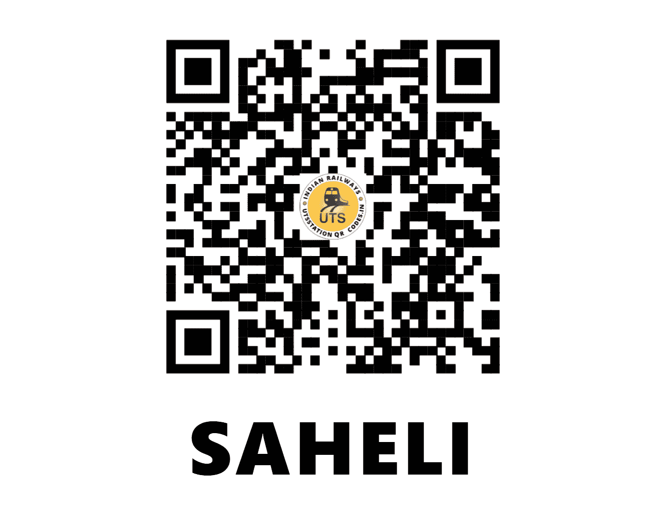 UTS QR Code for SAHELI - SALI - NW (RAJASTHAN)