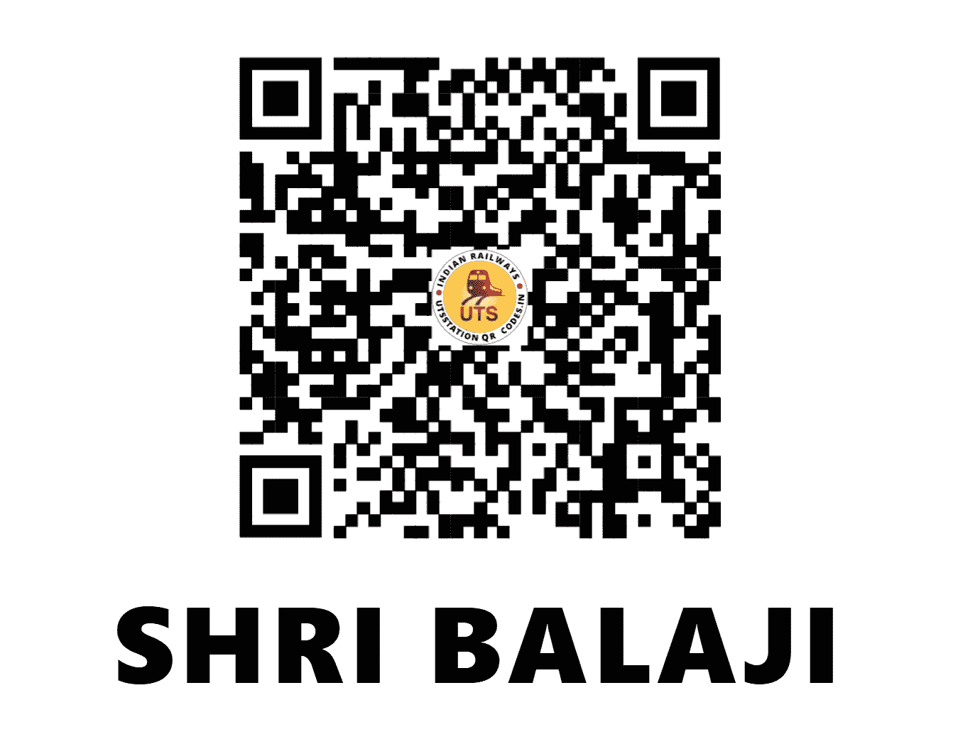 UTS QR Code for SHRI BALAJI - SBLJ - NW (RAJASTHAN)