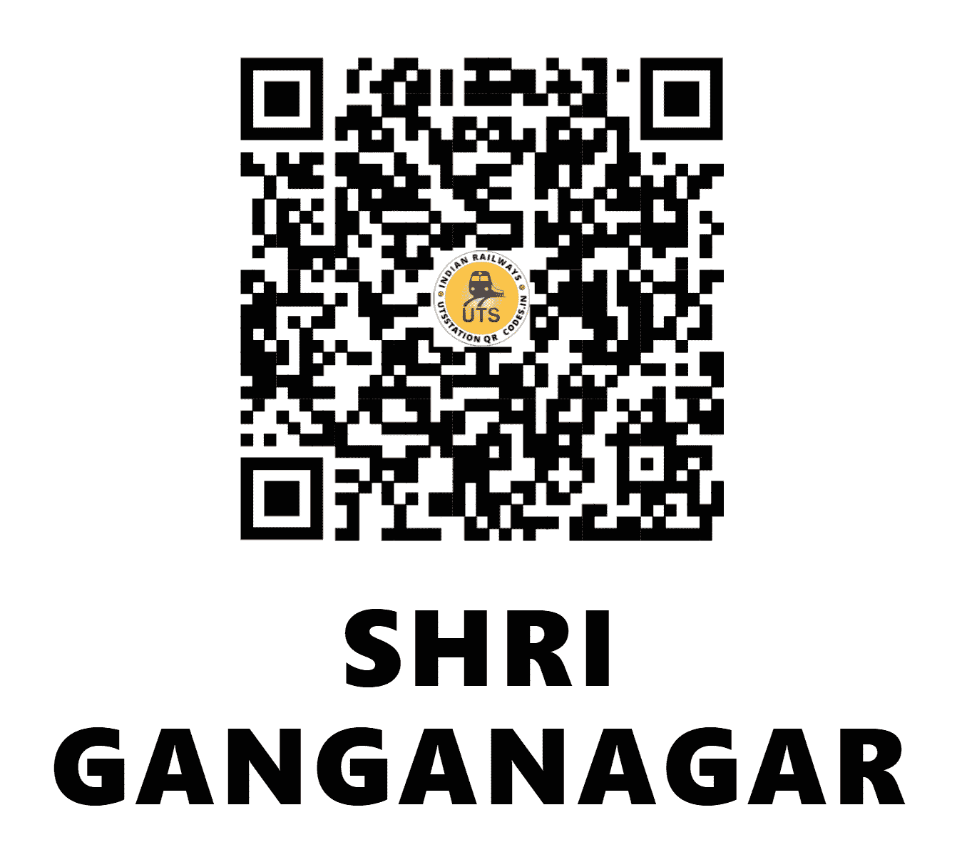 UTS QR Code for SHRI GANGANAGAR - SGNR - NW (RAJASTHAN)
