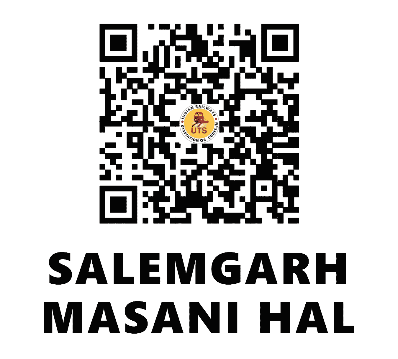 UTS QR Code for SALEMGARH MASANI HAL - SJSM - NW (RAJASTHAN)