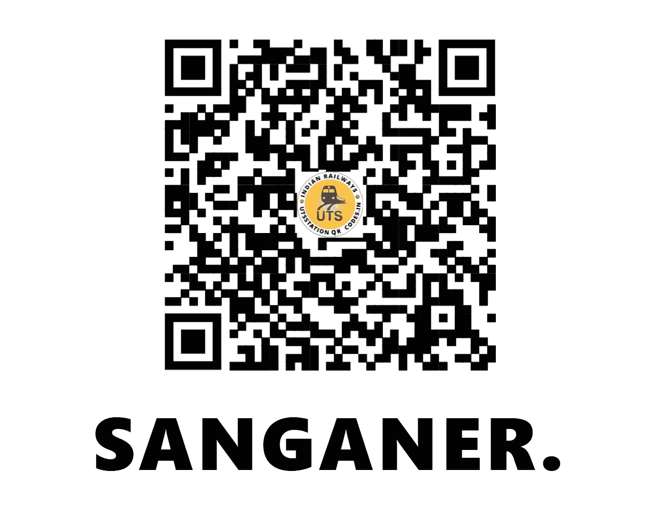 UTS QR Code for SANGANER. - SNGN - NW (RAJASTHAN)