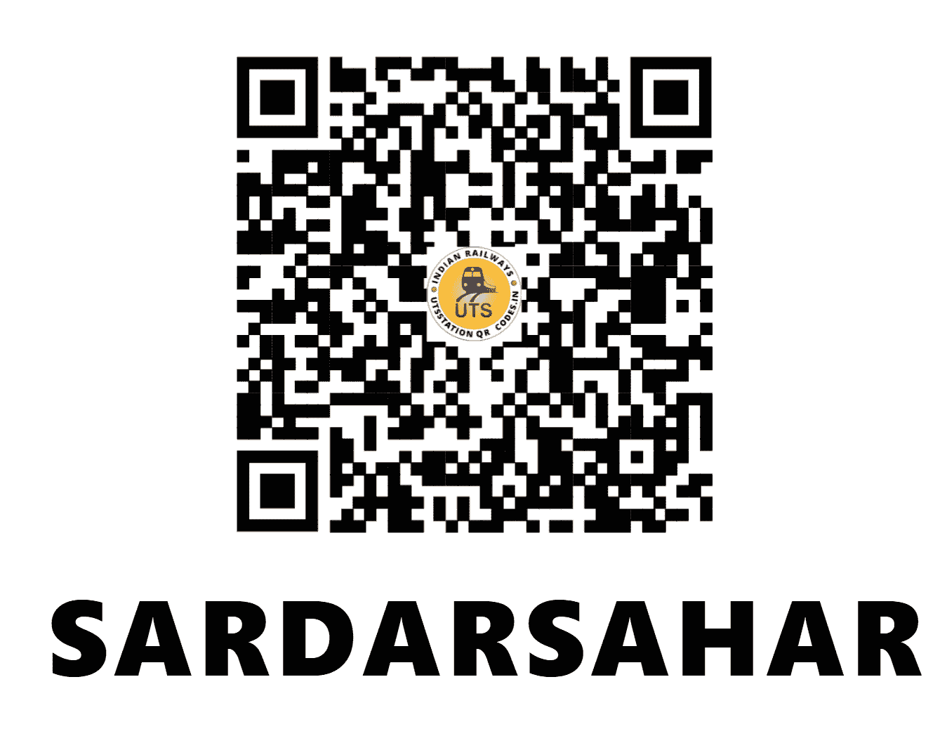 UTS QR Code for SARDARSAHAR - SRDR - NW (RAJASTHAN)