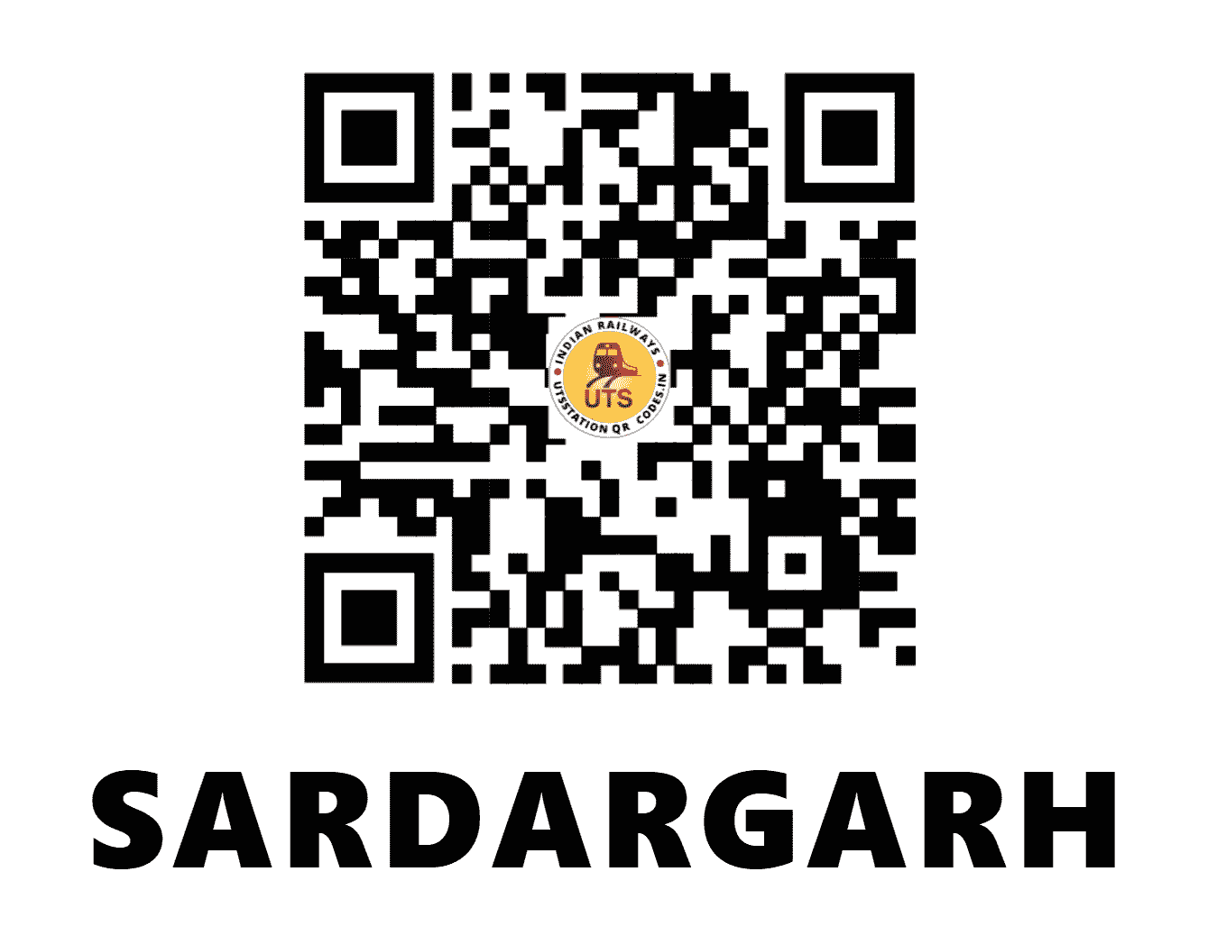 UTS QR Code for SARDARGARH - SRZ - NW (RAJASTHAN)