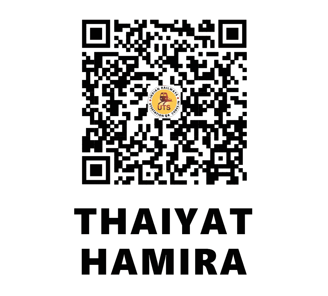 UTS QR Code for THAIYAT HAMIRA - THM - NW (RAJASTHAN)