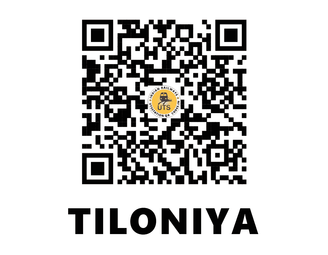 UTS QR Code for TILONIYA - TL - NW (RAJASTHAN)