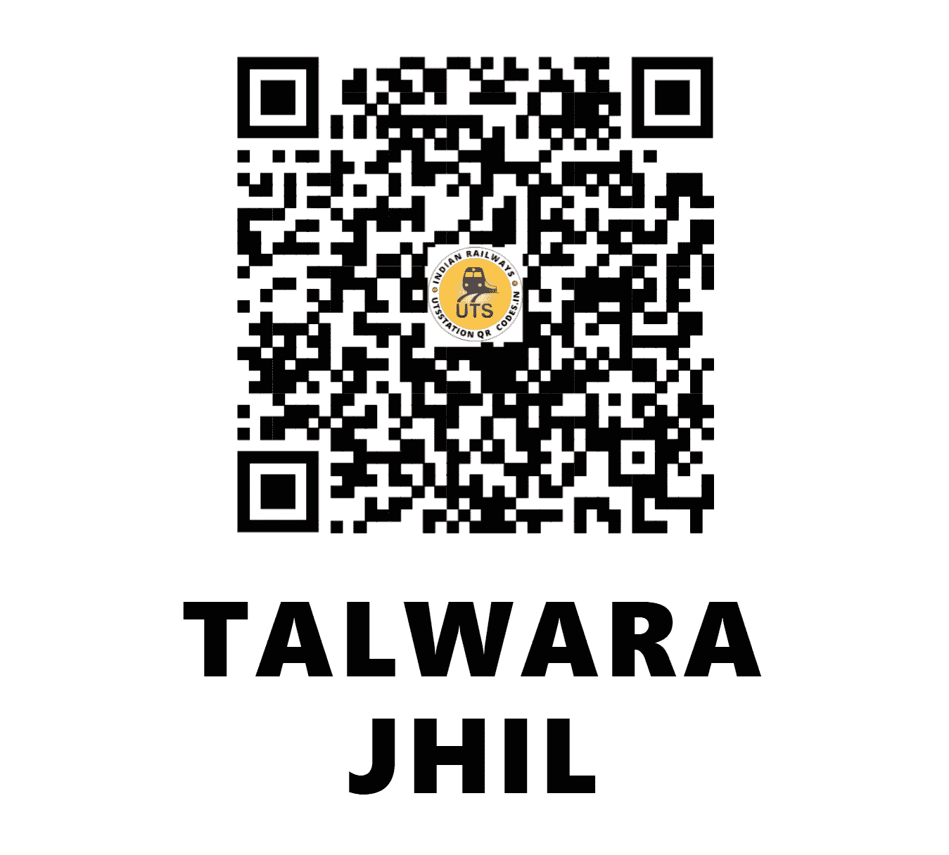 UTS QR Code for TALWARA JHIL - TLI - NW (RAJASTHAN)