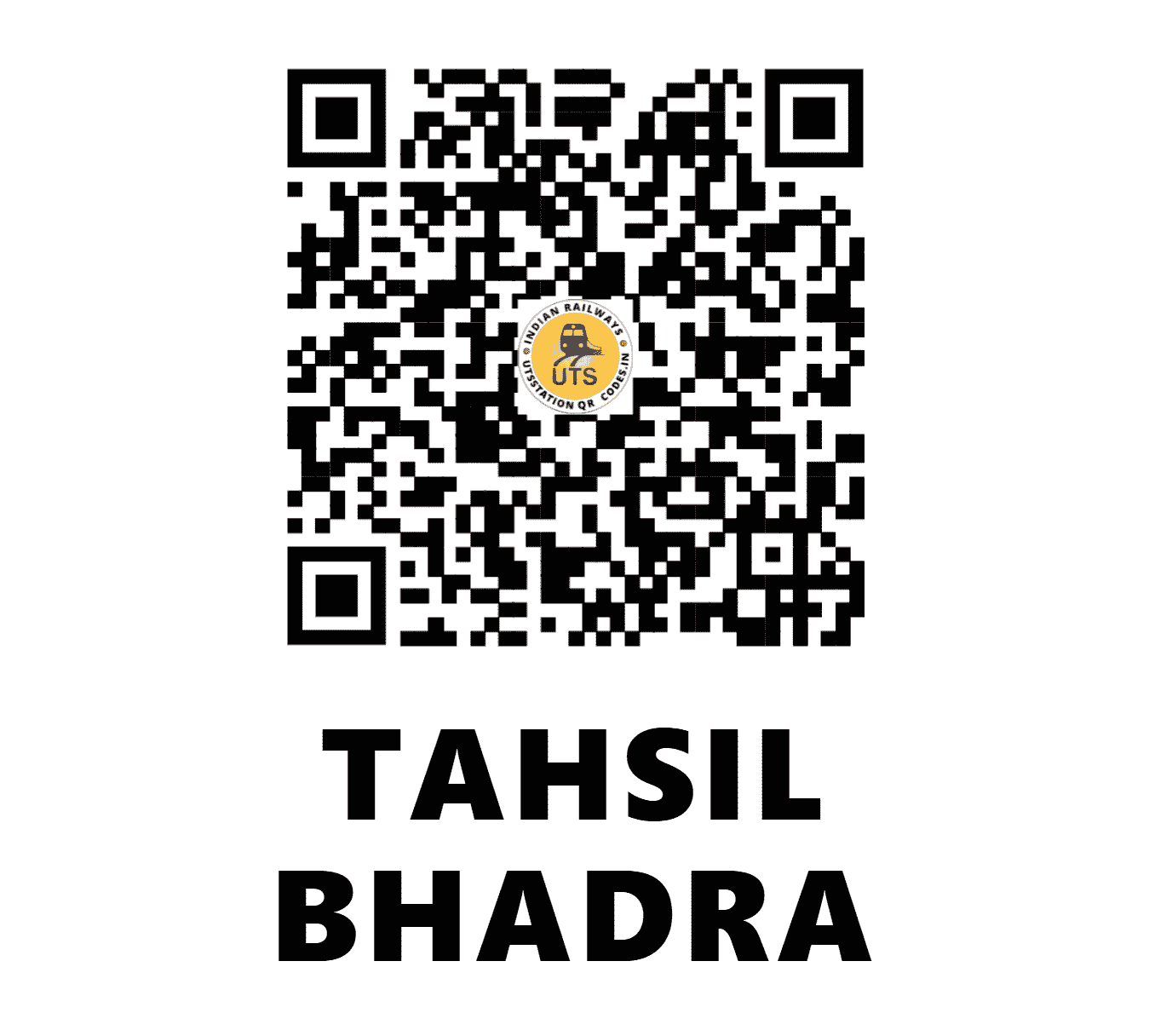 UTS QR Code for TAHSIL BHADRA - TSD - NW (RAJASTHAN)